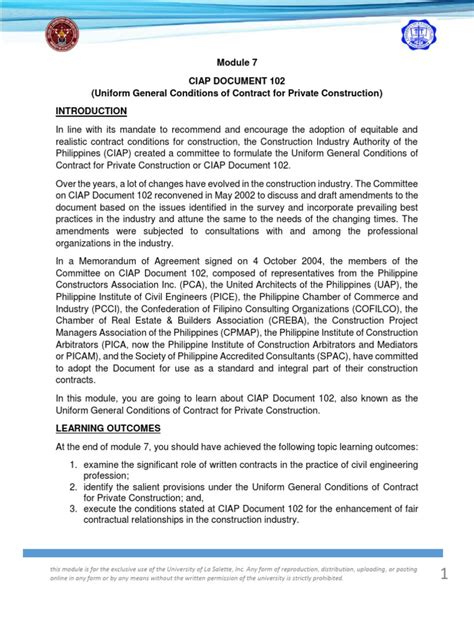 CIAP DOCUMENT 102 UNIFORM GENERAL CONDITIONS OF .